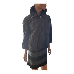 Ann Taylor Loft Jacket Womens Size Medium Windbreaker Black Cotton